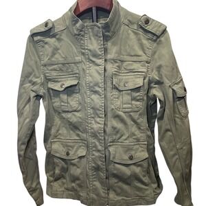 Kensie‎ Jeans Womens Olive Green Military Utility Jacket Size M Cotton Stretch